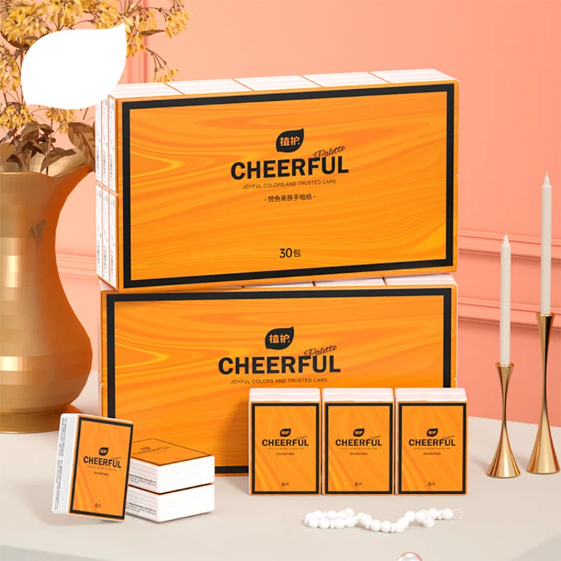 

30pcs 4 Layers Mini Handkerchief Paper Portable Virgin Wood Pulp Home Outdoor Napkins Quality Soft Facial Tissue Toilet Paper