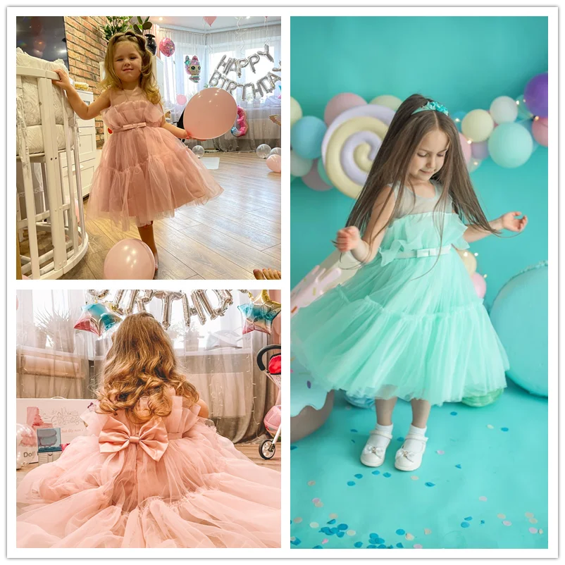 

dress dress tulle bridesmaid party birthday dress baby girl toddler child wedding princess dress girl elegant fashion trendy