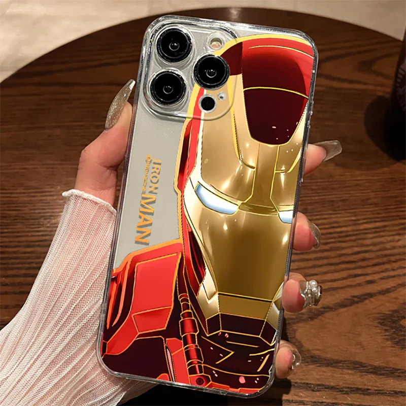 Marvel Hero Iron Man Phone Case For iPhone 16 15 14 13 12 11 Pro