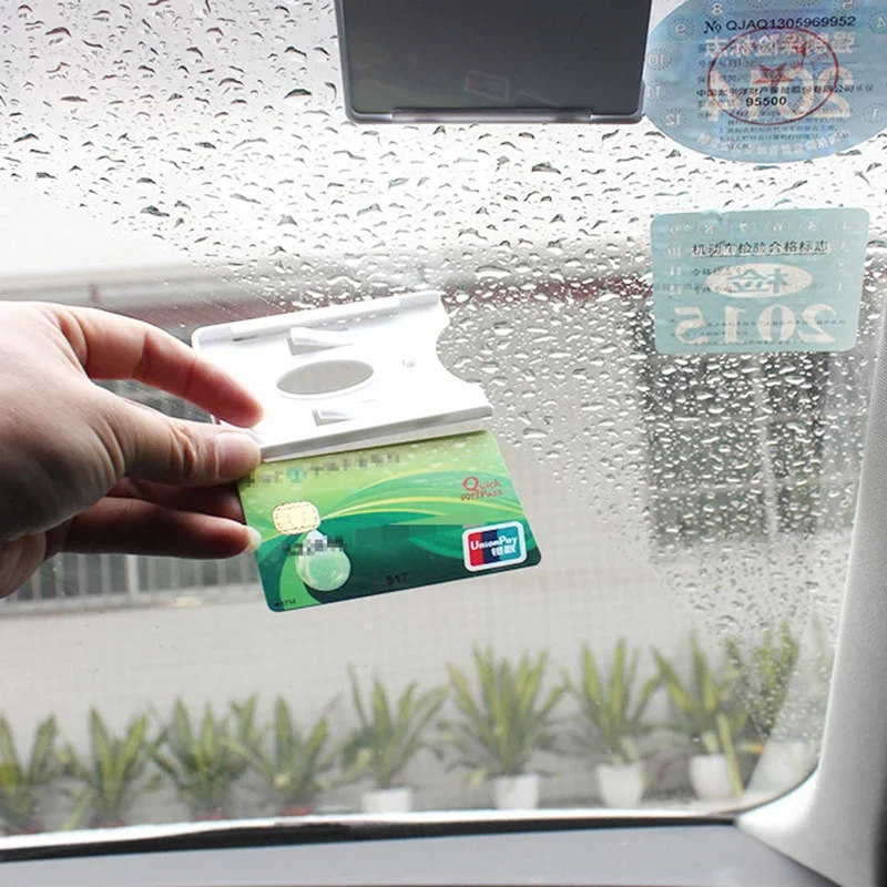 Fopytu Slot Kaarthouder Auto Card Organizer Duurzaam Id Kaarthouder voor Voorruit Glas Sucker Kaarthouder Voor Auto