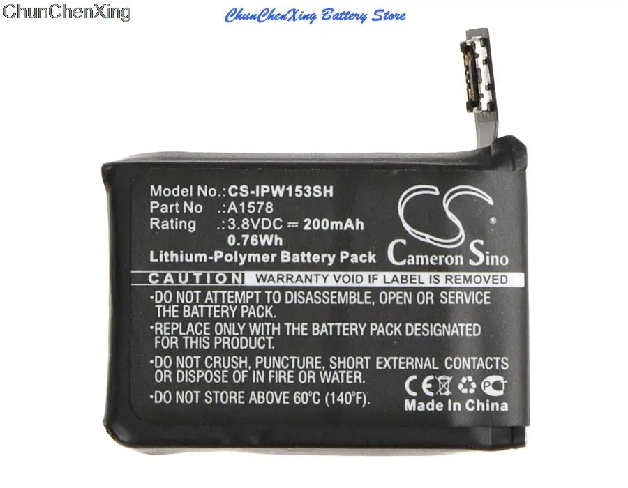 Batteria Greenbattery200Mah A1578 Per Apple A1553, A1554, Muslima/A, Muslima/ A, Muslima/A, Orologio 38Mm, Orologio 42Mm