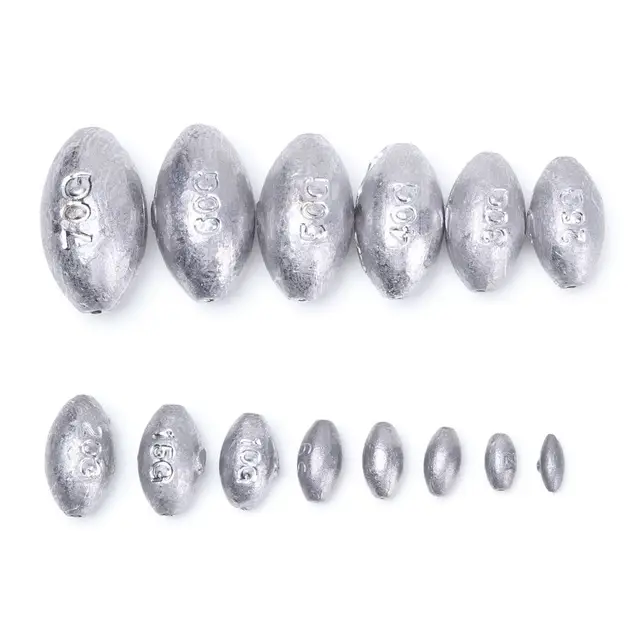 5/10Pcs High Quality Line Sinkers Weights Olive Shaped Sinker Fishing Lead Fall Hook Connector 3