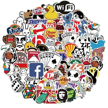 디즈니 멋진 패션 브랜드 로고 스티커, DIY 스케이트보드 노트북 수하물 자전거 오토바이 전화 자동차 스티커 데칼, 10 개, 25 개, 50 개, 100 개