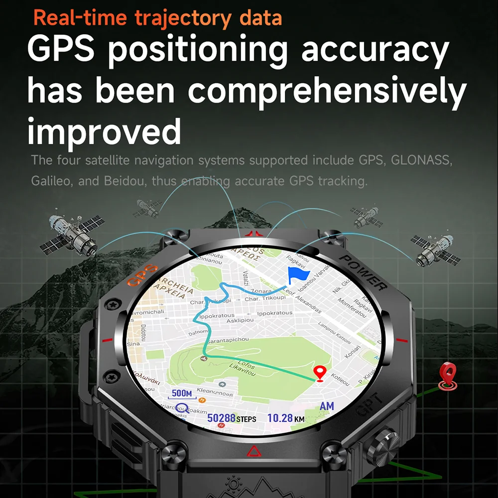 New ChatGPT AI assistant Smart Watch 5ATM Waterproof GPS  Built-in Dual-band GNSS Compass Military Sport Smartwatch Men Woman 5
