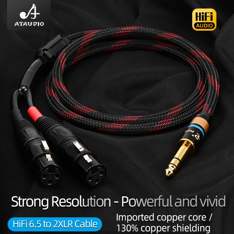 Cable de Audio de alta gama de 6,5mm TRS a XLR Y divisor para micrófono 6N OFC 6,5mm estéreo a Adaptador 2 XLR 6,35 Cable Jack macho