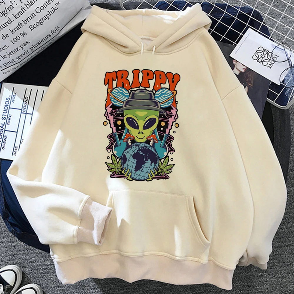 

Magic Mushrooms Alien Psychedelic hoodies women japanese vintage y2k aesthetic 2023 Hood women Korean style clothes