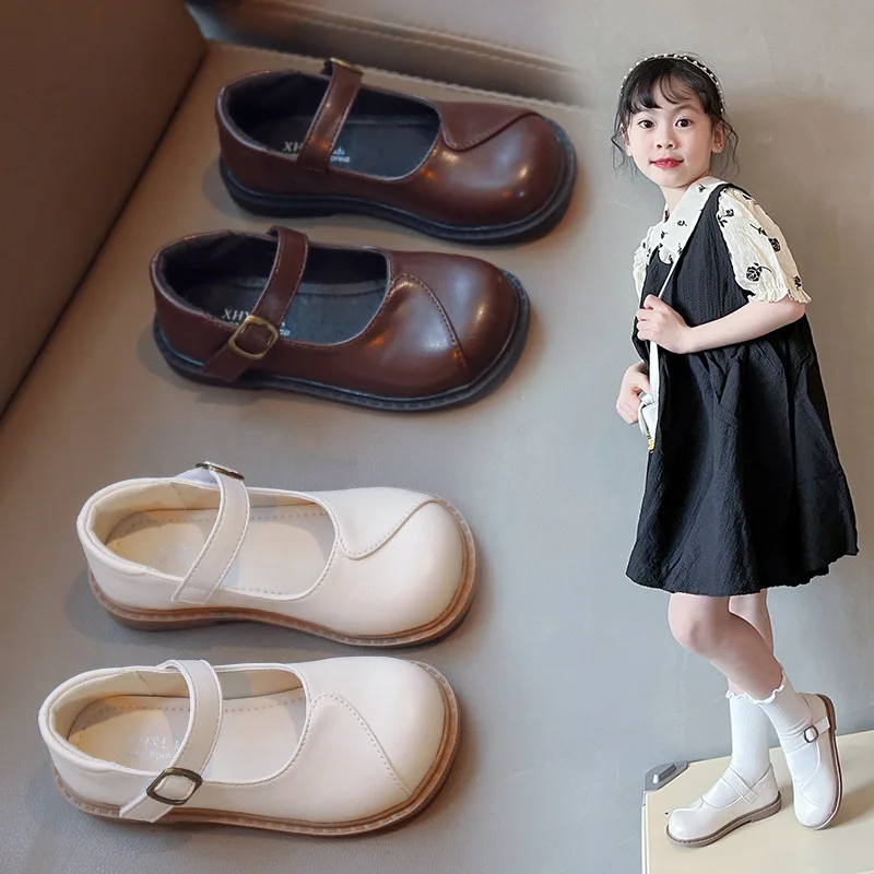 New 2023 Spring Autumn Kids Dress Shoes Mary Janes Flat Oxfords Girls