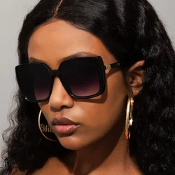 Luxury Vintage Oversized Square Sunglasses for Women - Classic UV400 Eyewear with Big Frame (As Picture)