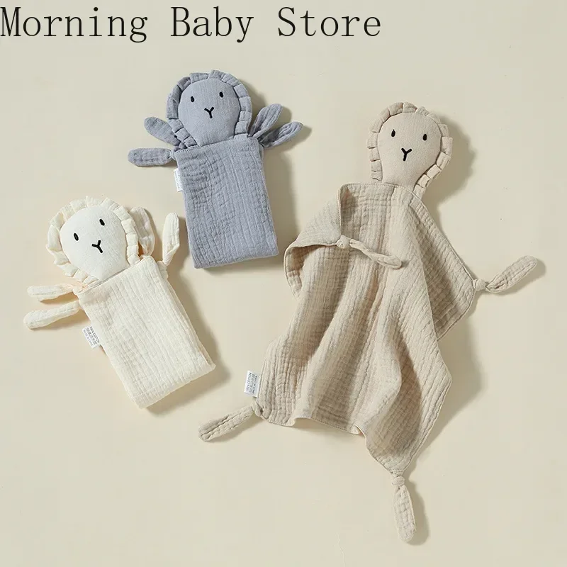 Cartoon Lion Baby Comforter Soft Muslin Cotton Soother Towel Bib for Baby Infant Sleeping Dolls Soothe Appease Towel Blanket