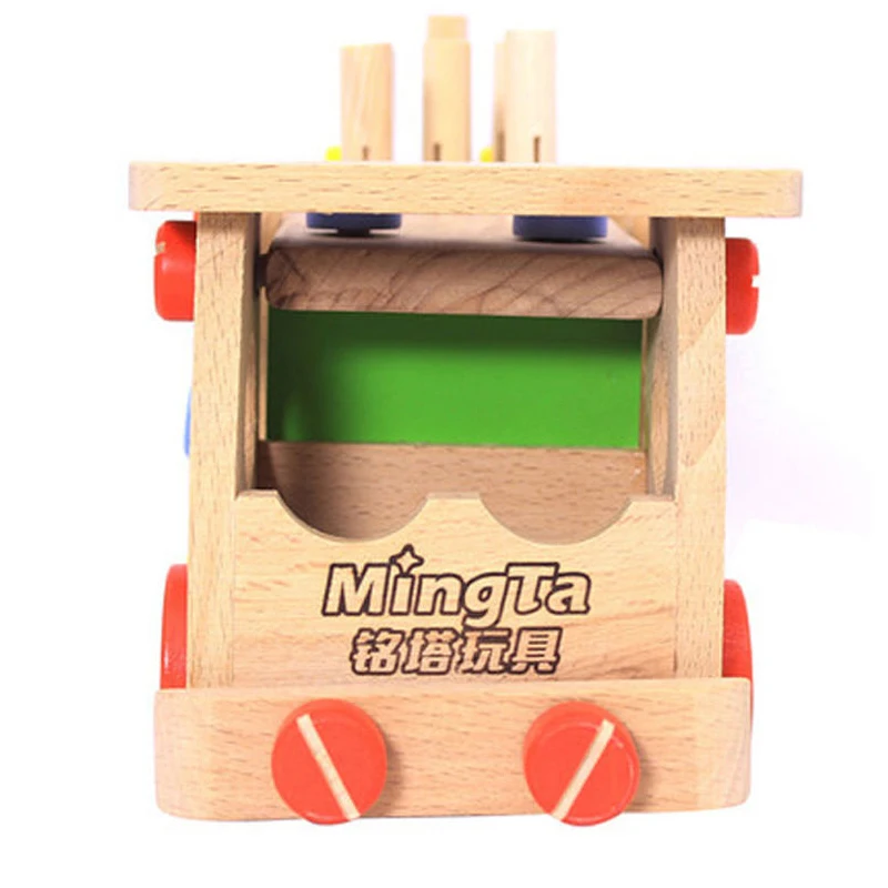 Wooden Car Toy Montessori Vehicle Models Childrens Disassembly And Assembly Coches Juguetes Niño De 3 A 5 AñosKinder Spielzeuge 2