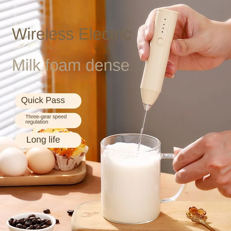 Mini el tipi süt köpürtücü, 3 hızlı kahve makinesi, USB şarjlı yumurta çırpıcı, taşınabilir blender, ev tipi mutfak yiyecek mikseri