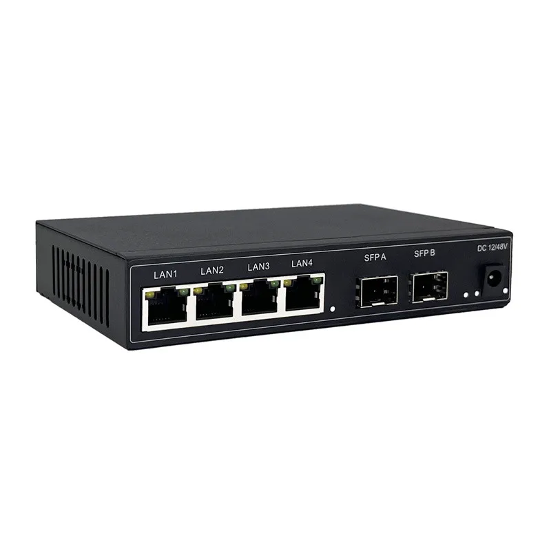Montado na Parede Ethernet Poe Switch 10 Mbps 100 Mbps 1000mbps Gigabit Rede Poe Switch com Portas Sfp - Imagem 2