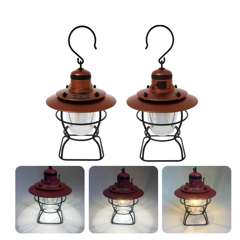 10000mAh Camping Portable Retro Lantern camping light portable lanterns camping lamp camping lantern Vintage Tent Lighting Lantern Decoration Waterproof Outdoor Garden Street Path Lawn Lamp