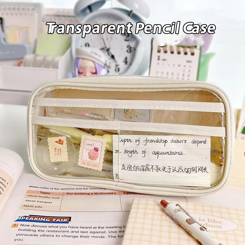 A6 Plastic Zip Wallets - 12PCS Mesh Pencil Pouch Clear Pencil Case Zip Lock Bags Plastic Mesh