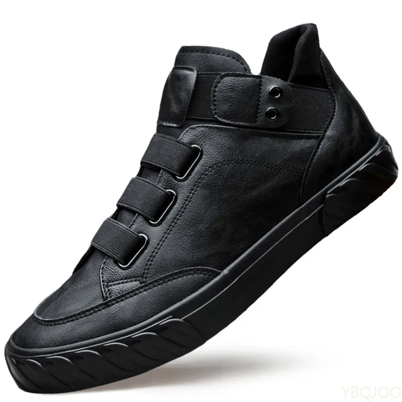

2023 New Men's Leather Shoes Korean Trend Comfortable Loafer Men Shoes British Fashion Men High Top Sneakers New Moccasins Men