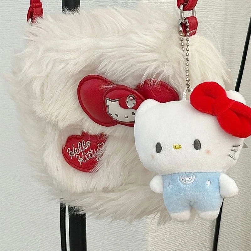 

12 см Sanrio мультфильм Kawaii My Melody Kuromi Cinnamoroll Kt кошка пурин собака плюшевая игрушка Аниме Мягкие животные брелки Маленькая подвеска