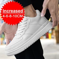 Men Leather Heightening Elevator Shoes Breathable Mesh Height Increase  Thick Sole Shoes Man Height Insole 6/8/10CM Men Sneakers 2