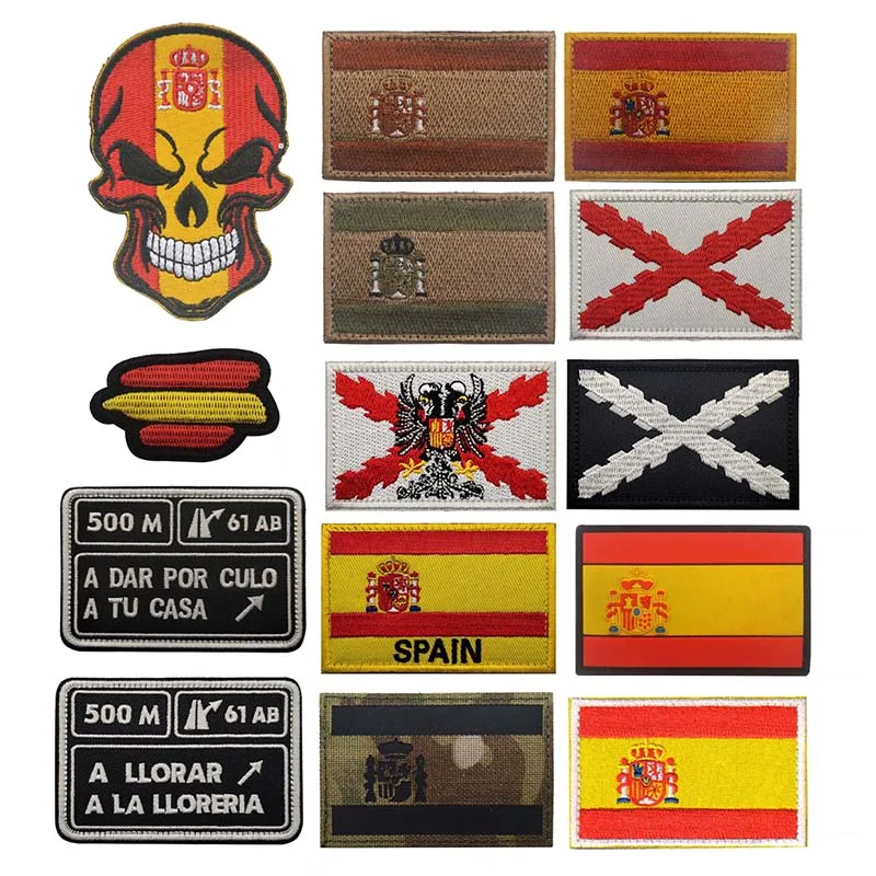Spanien-Flagge, Moralabzeichen, Stickerei-Applikationen, Patches, IR-reflektierendes Emblem, militärischer taktischer Aufkleber für Rucksack, Helm – Detail 6