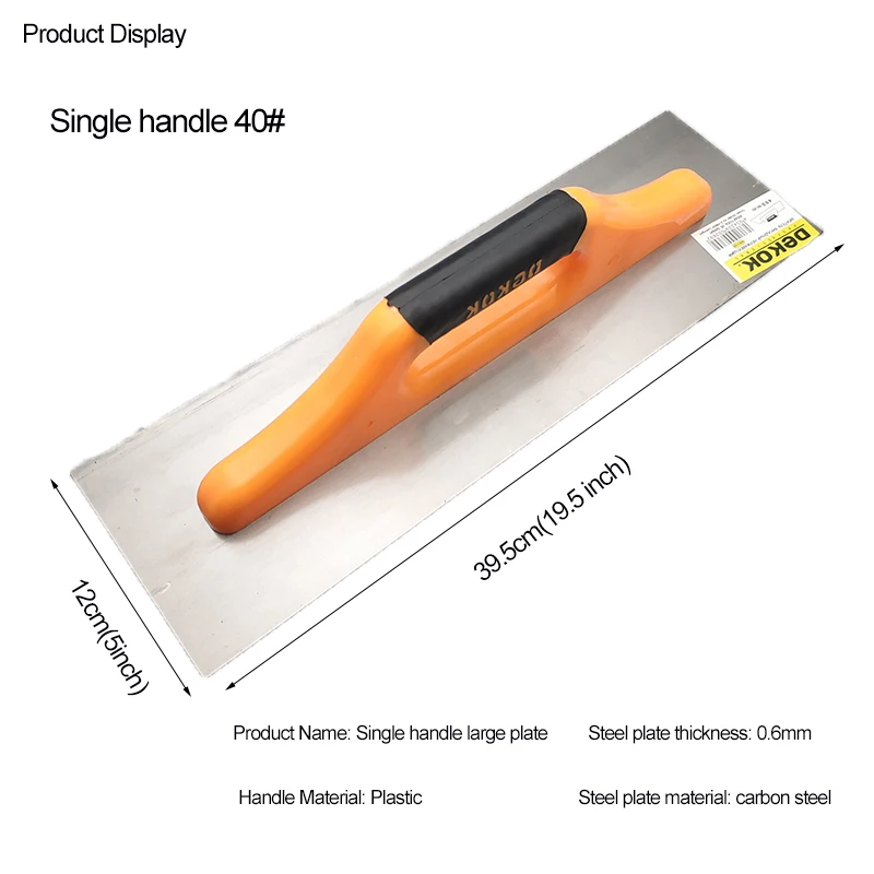 Plastering Trowel Plastering Trowel Single-handle 24.5/29.5/39.5/49.5cm Putty Scraper Gypsum Trowel Plaster Paint Feed Filling Construction Tools