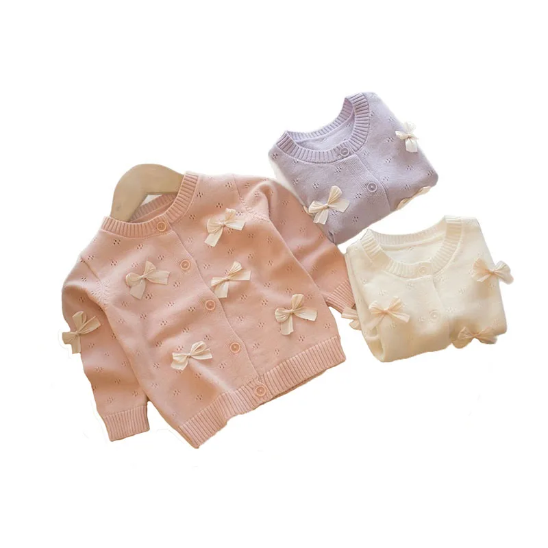 Girls Knitted Cardigan Sweater Autumn Hollow Out