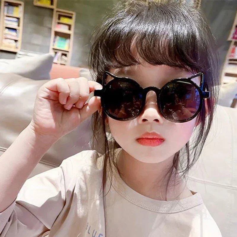 Kids Sunglasses Girls Boys Cute Animal Cartoon Ears Outdoor Sun Protection Children Lovely Vintage Sunglasses Protection Classic Kids