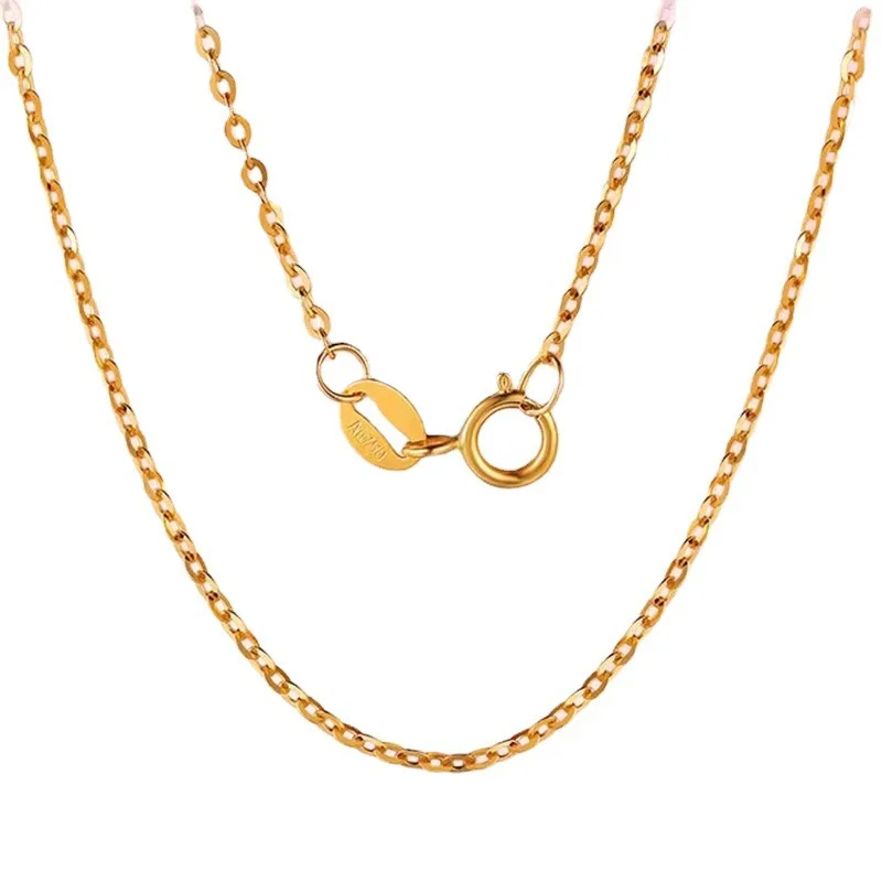 18K Gold Chain With Au750 Steel Stamp 100% Genuine for Women