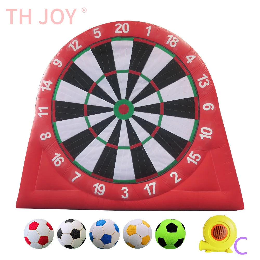 fast air ship to door,3m/4m/5m high giant inflatable soccer football dart board target game for sale 4
