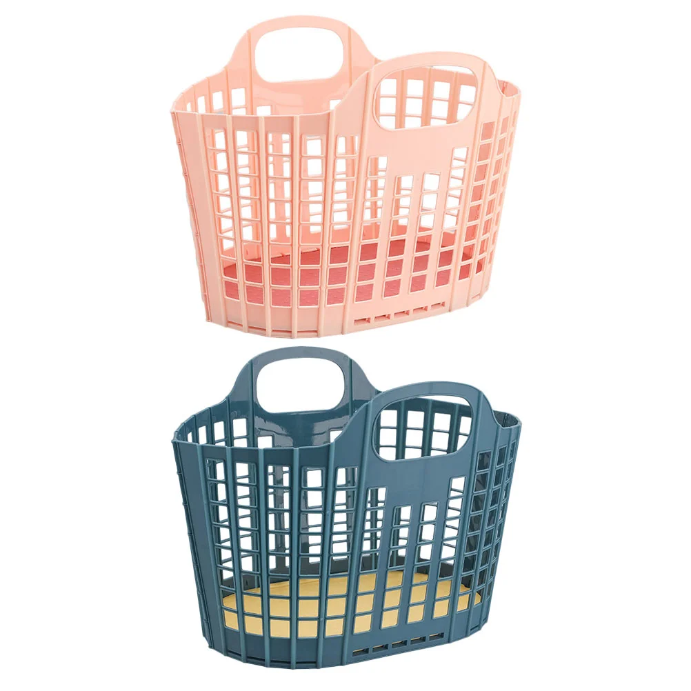 

Angoily Plastic Toiletries Basket Portable Shower Caddy Basket Shopping Tote Bags Outdoor Picnic Storage Handles Home