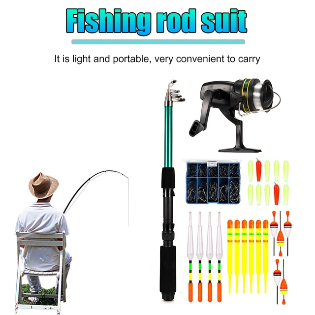 1.6m Fishing Rod Reels Travel Telescopic Full Sea Boat Fishing Combo  Accessories