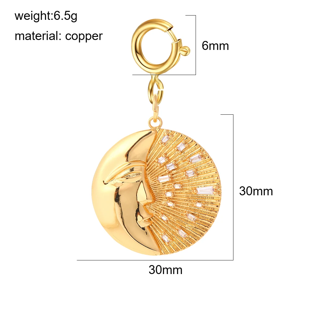 3 Stück süße Frühlingsschnallen DIY Emaille Sterne Mond Sonne Charms Anhänger Schmuck Goldene Herstellung Schlüsselanhänger Halskette Zubehör Großhandel – Detail 20