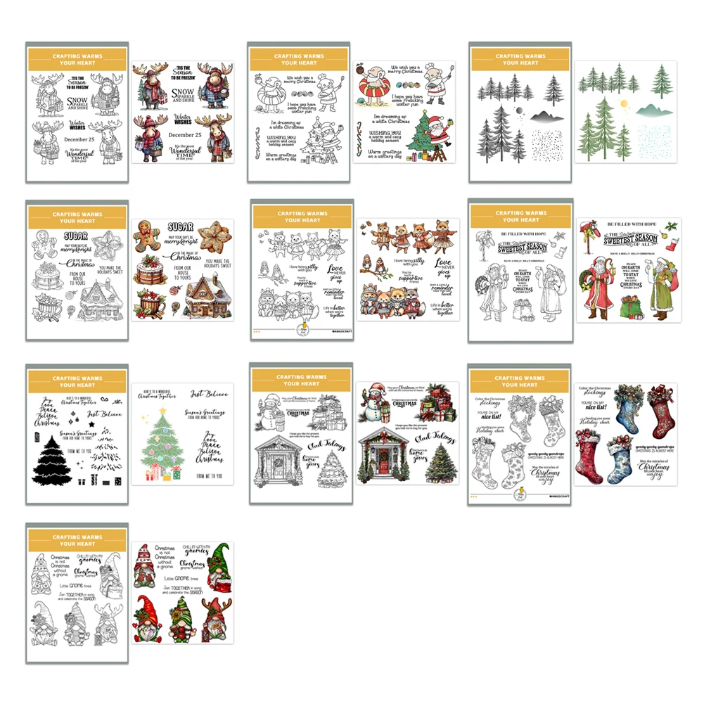 2024 Christmas DIY Stamps and Dies Stamps Metal Cutting Dies Set Cute Stamp Cutting Dies for Birthdays Greeting Card