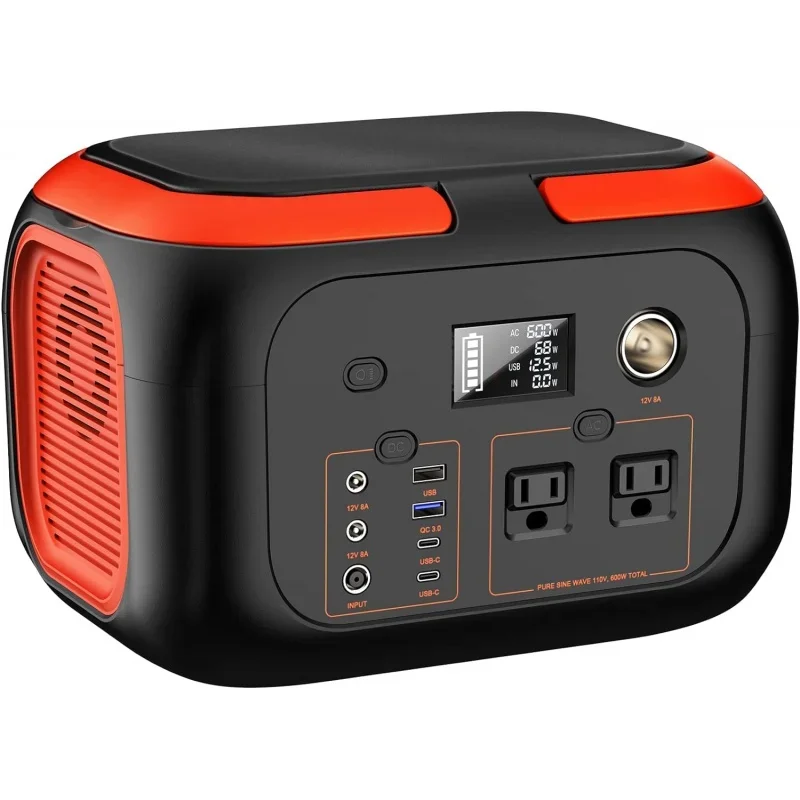 

Portable Power Station G600, 296Wh 600W Backup Lithium Battery Pack Bank, 110V Pure Sine Wave AC Outlet Solar Generator