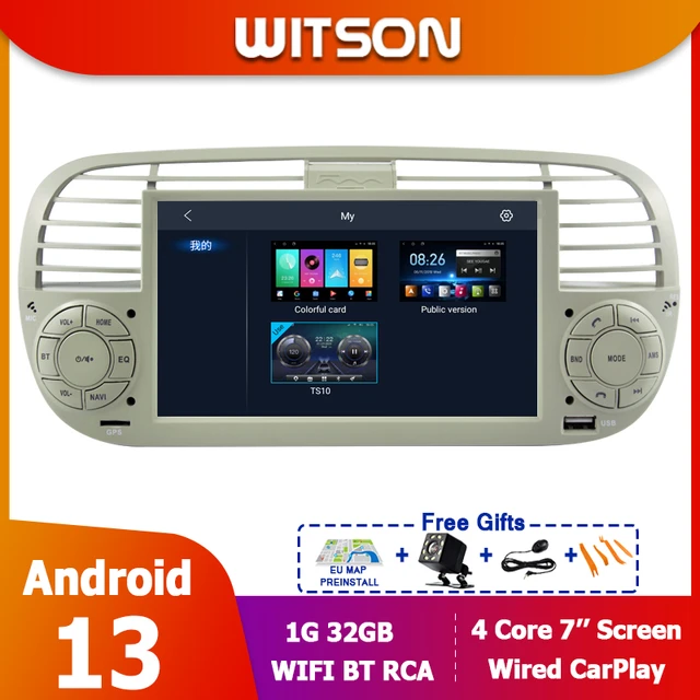 Autoradio For FIAT 500 CarPlay Android 13 Multimedia 2007 - 2015 WITSON 7 Car  Radio Stereo GPS Player DSP RDS FM WIFI Bluetooth - AliExpress