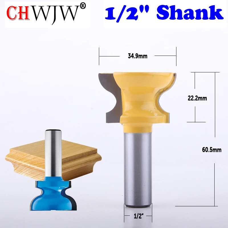 

1PC 1/2" Shank Drawer Pull Router Bit - 1-3/8" Dia x 7/8" H Wood Cutting Tool woodworking router bits - Chwjw