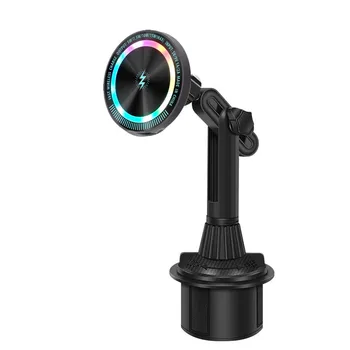 Wireless Charger Flexible Arm Magnetic Car Cup Phone Holder Maxsafe Car Charging For Magsafe iPhone 15 Samsung S23 Ultra Stand 1