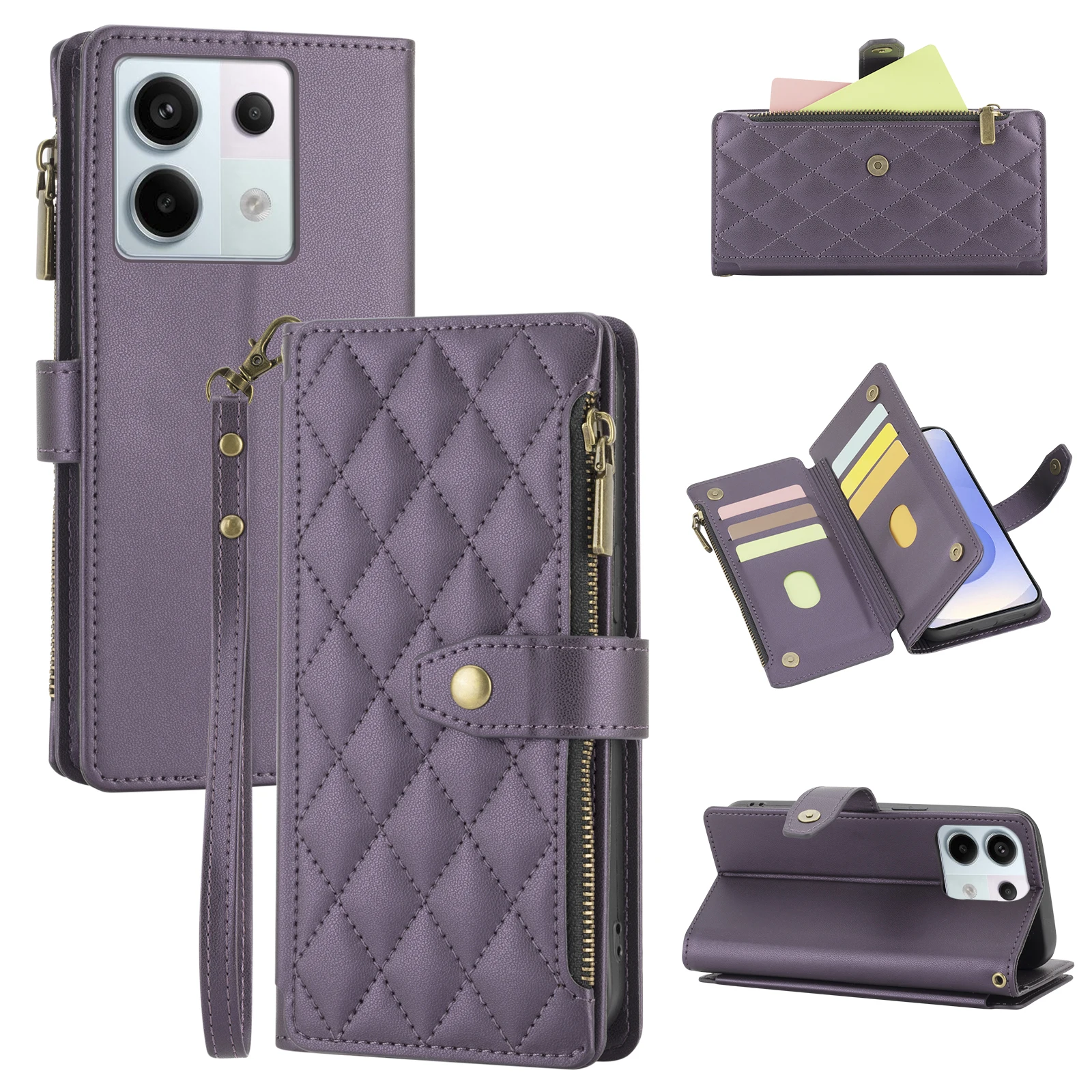 Faux Leather Multi-Card Slot Flip Wallet Phone Case - Enhanced Protective Cover