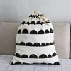 Cotton Laundry Bag Toy Canvas Storage Bag Animal Stripe Pattern Cute Closet Basket Drawstring Dirty Clothes Organizer Bag 4
