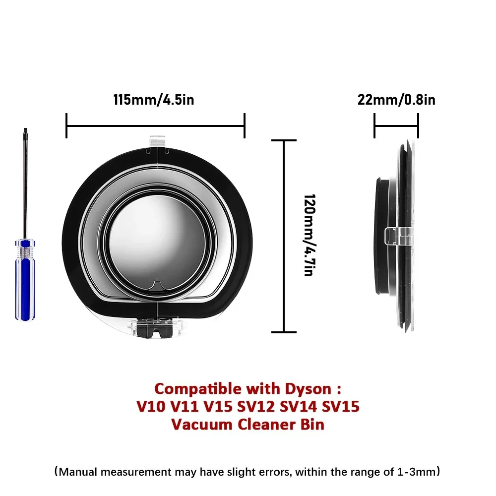 Enhanced Vacuum Dustbin Sealing Ring and Dust Cup Base Lid