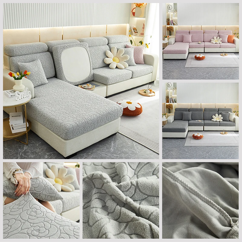 

Jacquard Sofa Cushion Cover Thickening Corner Couch Functional Protection Slipcover Anti-Pet Scratch Removable And Washable