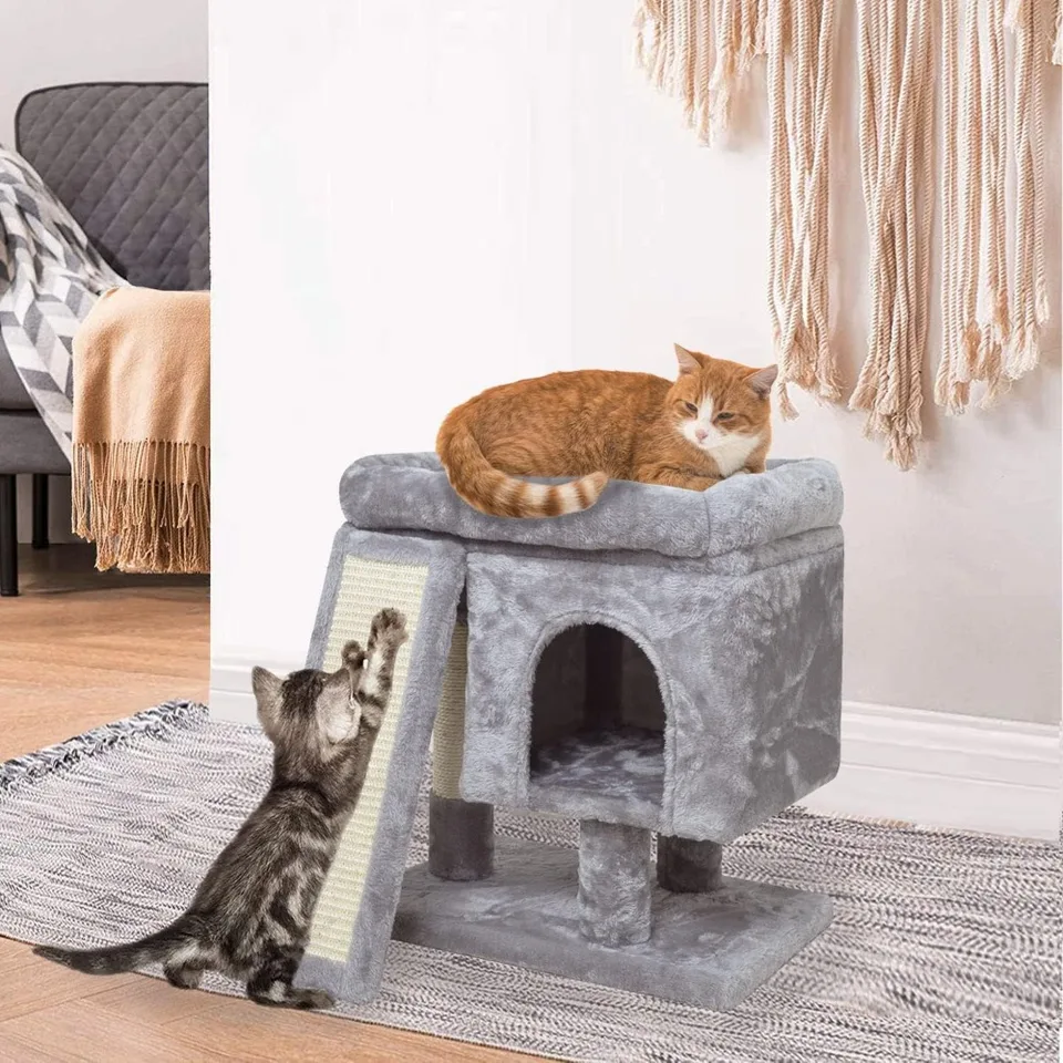 Compact Indoor Cat Tree with Scratching Post