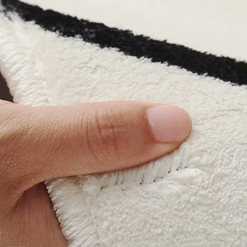 Bedroom Carpet Non-slip Soft Fluffy Bedside Rugs Blue Line Stripes Long Size Floor Mat Bay Window Home Decoration Mats 침실 카펫 5