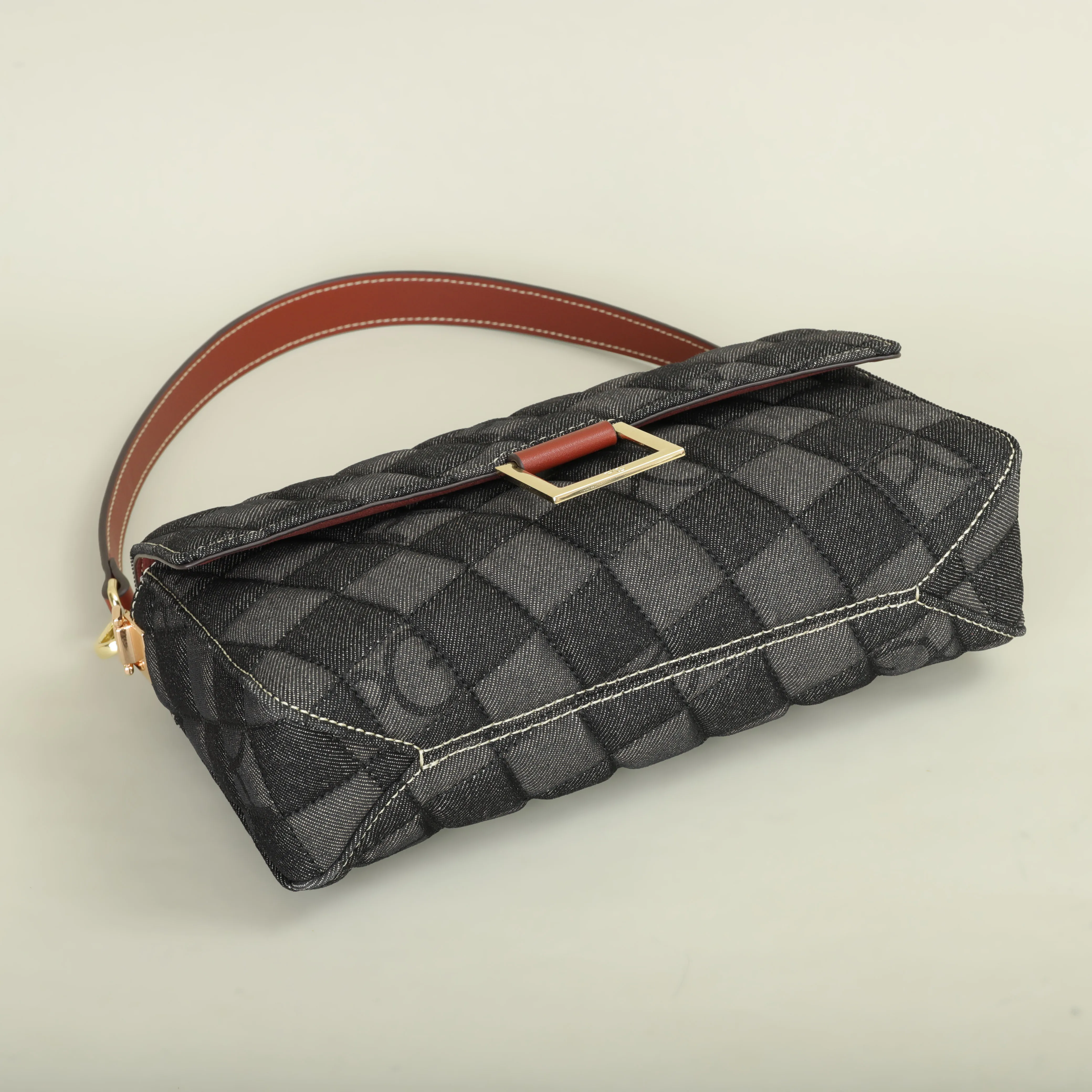 Structured satchel handbag close-up