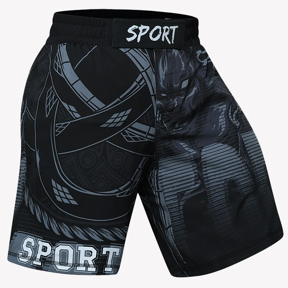 Men MMA Shorts Muay Thai Jiu Jitsu Training Shorts Animal Printed Elastic Waist Gym Fitness Male Boxing Clothes Custom Pattern 4