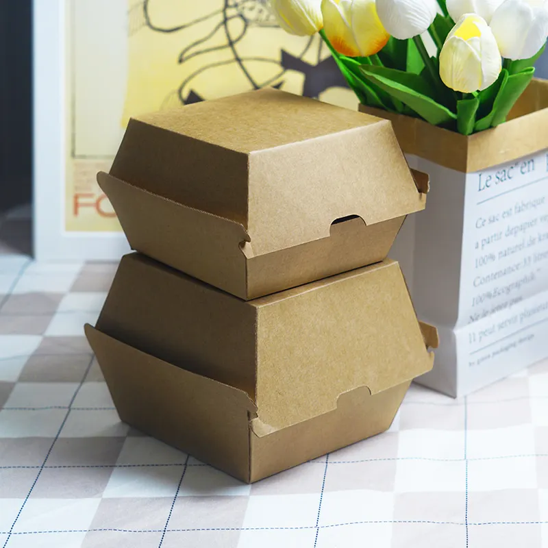 Food-Grade Thickened Corrugated Paper Hamburger and Hot Dog Boxes, Disposable Takeout L... - SKU FCPB1738 - UGI Packaging