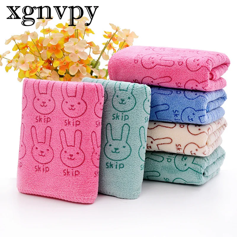 Children cartoon does not shed hair thickened fiber absorbent soft dry hair face towel baby small towel school