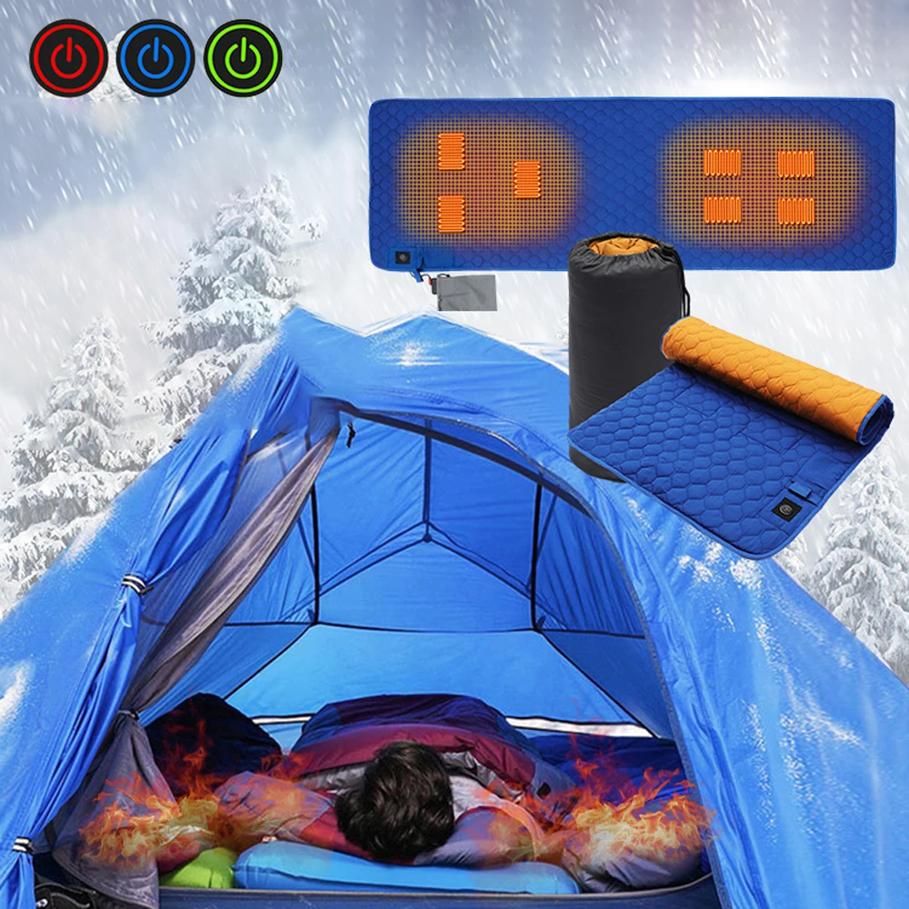 

Winter USB Heating Sleeping Mat Camping Warming Mattress Temperature Adjustable Warm Tent Sleeping Mat Foldable Sleeping Pad