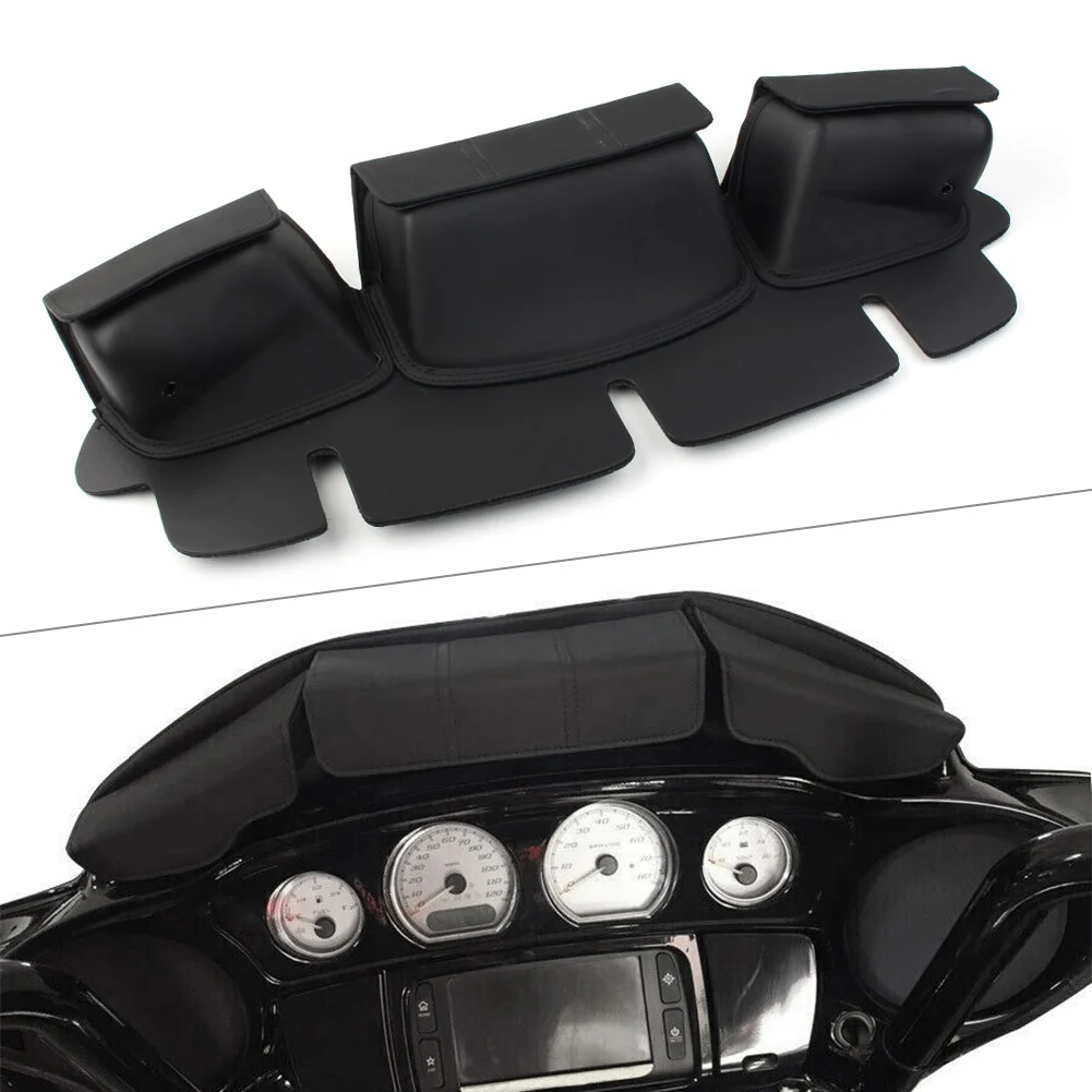 

3 Pockets Motorcycle Fairing Pouch Windshield Bag For Harley Touring Electra Street Glide FLHX 2014 2015 2016 2017 2018 2019