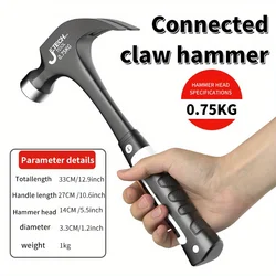 Enhanced Claw Hammer - Professional Non-Slip Hand Tool for Woodworking & Carpentry (Large)