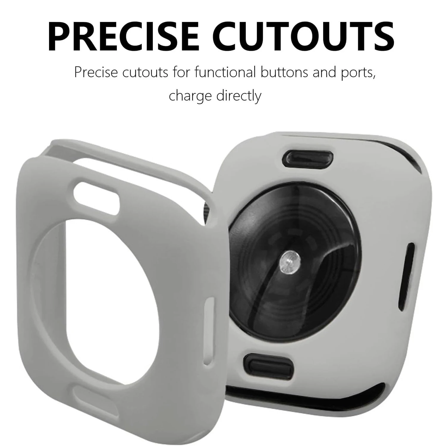 Custodia morbida in silicone per Apple Watch Series 11/10/9/8/7/6/5 42mm 46mm 40 44mm Protezione Shell smartwatch Cover iWatch 9 45mm 41mm - immagine 2