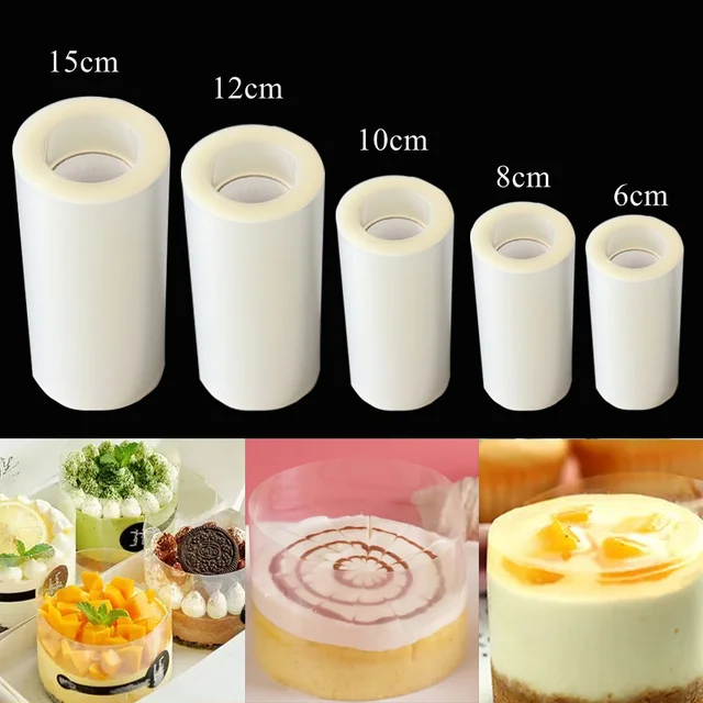 10 M Mousse Torta Perem Kemény Átlátszó Surround Fóliak Konyha Sütés Acetát Film Sütemények Körüli Él Diy Gallér